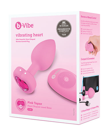 B-vibe Vibrating Heart Plug S/m - Pink