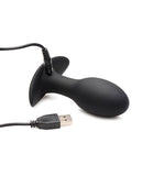 Curve Toys Rooster Rumbler Vibrating Silicone Anal Plug Medium - Black