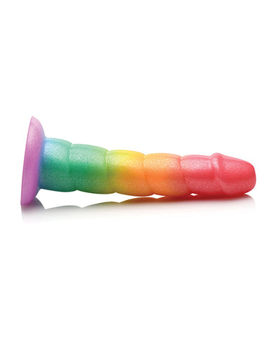 Curve Toys Simply Sweet 6.5 Inch Swirl Rainbow Dildo