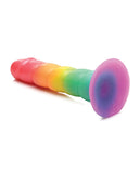 Curve Toys Simply Sweet 6.5 Inch Swirl Rainbow Dildo