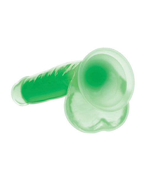 Curve Toys Lollicock 7 Inch Glow In The Dark Silicone Dildo W/balls - Green