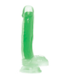 Curve Toys Lollicock 7" Glow In The Dark Silicone Dildo W/balls - Green