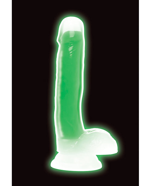 Curve Toys Lollicock 7 Inch Glow In The Dark Silicone Dildo W/balls - Green