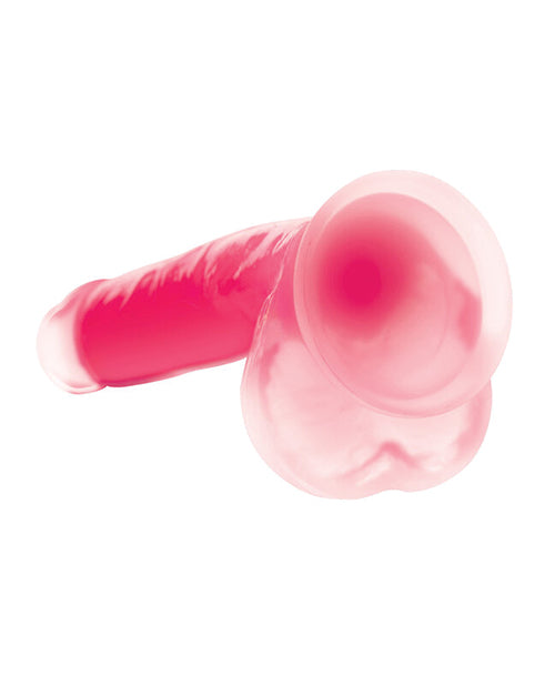 Curve Toys Lollicock 7 Inch Glow In The Dark Silicone Dildo W/balls - Pink