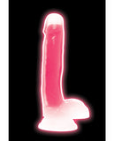 Curve Toys Lollicock 7" Glow In The Dark Silicone Dildo W/balls - Pink