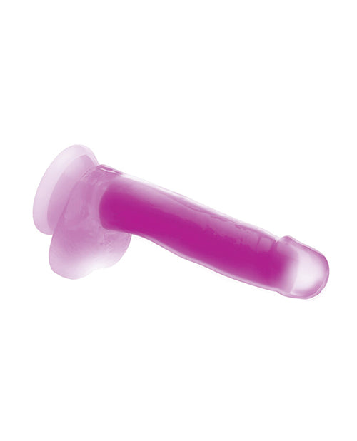 Curve Toys Lollicock 7 Inch Glow In The Dark Silicone Dildo W/balls - Purple