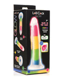 Curve Toys Lollicock 7 Inch Glow In The Dark Silicone Dildo - Rainbow