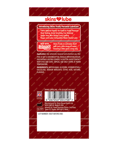 Skins Water Based Lubricant - 5 Ml Foil Strawberry