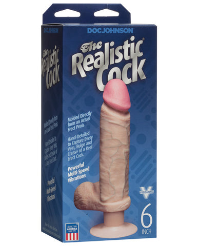 Vibrating 6 Inch Realistic Cock - Flesh