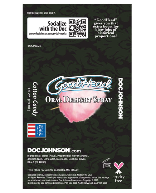 Goodhead Oral Delight Spray - Cotton Candy