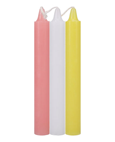 Japanese Drip Candles - Pack Of 3 Pink-white-yellow