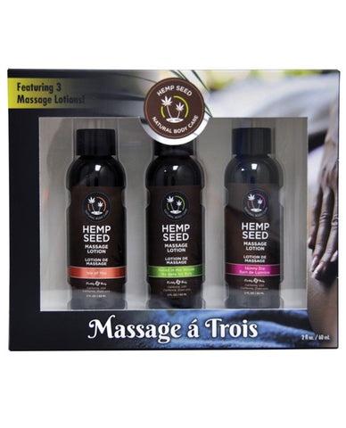 Earthly Body Massage Lotion Trio - 2 Oz Isle, Skinny & Naked