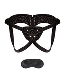 Lux Fetish Diamond Velvet Strap-on Corset - Black