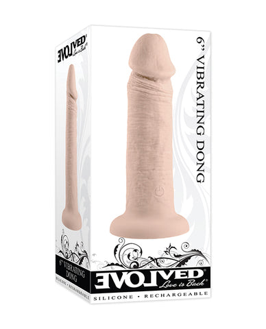 Evolved 6 Inch Vibrating Dong - Light