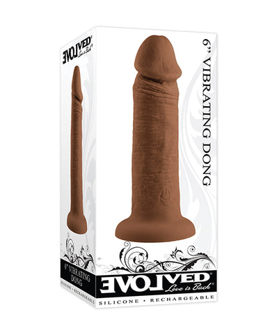 Evolved 6 Inch Vibrating Dong - Dark