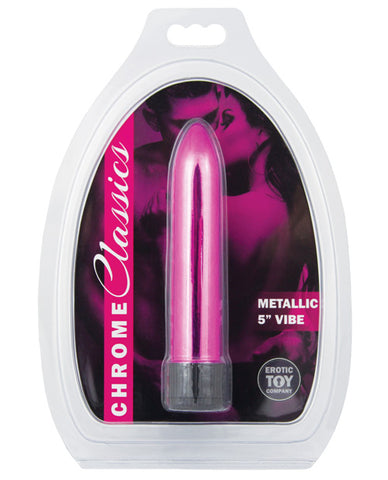 Erotic Toy Company Chrome Classics 5 Inch Vibe - Pink