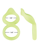 Forto F-88 Double Ring Liquid Silicone Cock Ring - Glow In The Dark