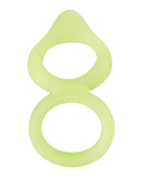 Forto F-88 Double Ring Liquid Silicone Cock Ring - Glow In The Dark