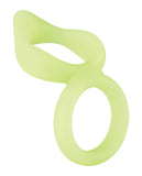 Forto F-88 Double Ring Liquid Silicone Cock Ring - Glow In The Dark