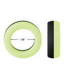 Forto F-19 Two Tone Liquid Silicone Cock Ring - Black-glow In The Dark
