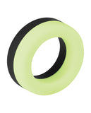 Forto F-19 Two Tone Liquid Silicone Cock Ring - Black-glow In The Dark