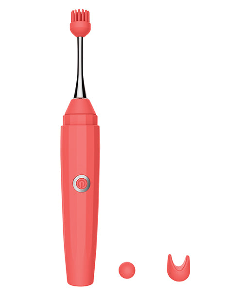 Luv Inc. Orgasm Pen W/three Attachments - Coral