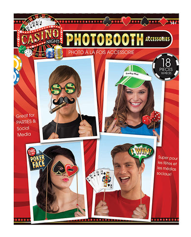 Casino Photo Booth Prop Kit - Set Of 18 Pc