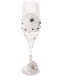 Bride To Be Champagne Glass  W-white Lace Trim