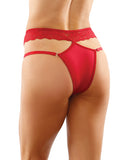 Bottoms Up Ren Microfiber Bikini Panty W-lace Waist Red L-xl