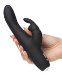 Fifty Shades Of Grey Greedy Girl Rechargeable Slimline Rabbit Vibrator - Black