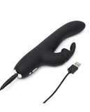 Fifty Shades Of Grey Greedy Girl Rechargeable Slimline Rabbit Vibrator - Black