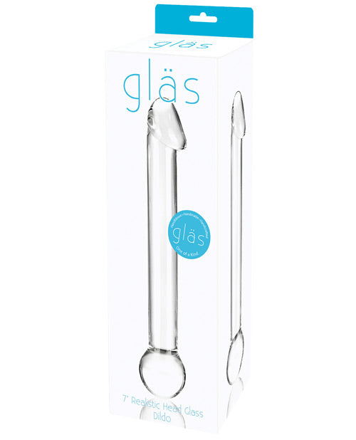 Glas 7 Inch Realistic Head Glass Dildo - Clear