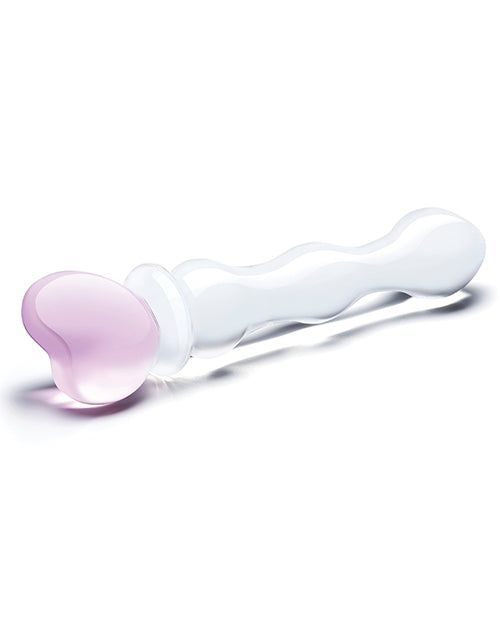 Glas 8 Inch Sweetheart Glass Dildo - Pink-clear