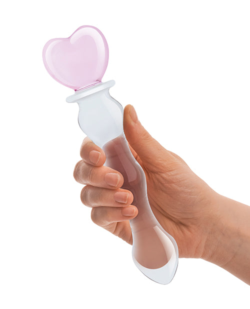 Glas 8 Inch Sweetheart Glass Dildo - Pink-clear