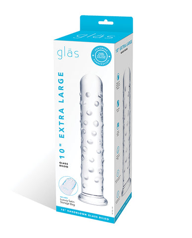 Glas 10 Inch Extra Large Glass Dildo - Clear
