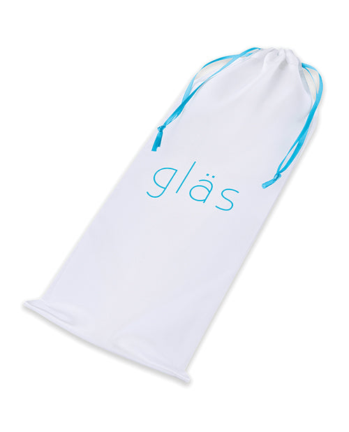Glas 8 Inch Realistic Ribbed Glass G-spot Dildo W-balls - Clear