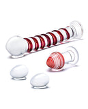 Glas 4 Pc Mr. Swirly Set W-glass Kegel Balls & 3.25 Inch Butt Plug - Red