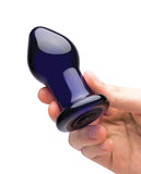 Glas 3.5 Inch Rechargeable Vibrating Butt Plug - Blue