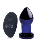Glas 3.5 Inch Rechargeable Vibrating Butt Plug - Blue