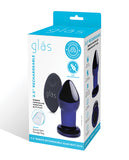 Glas 3.5 Inch Rechargeable Vibrating Butt Plug - Blue