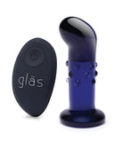 Glas 4 Inch Rechargeable Vibrating Dotted G Spot/p Spot Plug - Blue