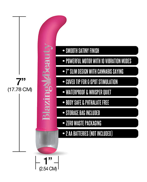 Buzzed 7 Inch G-spot Vibe  - Blazing Beauty Pink