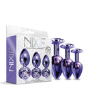 Nixie Metal Butt Plug Trainer Set W/inlaid Jewel - Purple Metallic