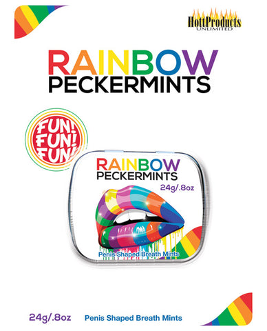 Rainbow Pecker Shape Candies In Tin-carded