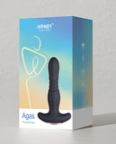 Agas Thrusting Butt Plug W- Remote Control - Black