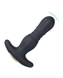 Agas Thrusting Butt Plug W- Remote Control - Black