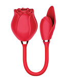 Wild Rose Rechargeable Silicone Suction & Bullet Vibrator - Red