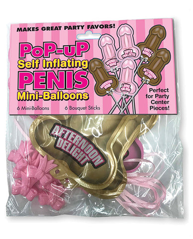 Pop Up Self Inflating Penis Mini Balloons - Pack Of 6