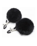 Sexy Af Nipple Clamps - Black Puff Ball