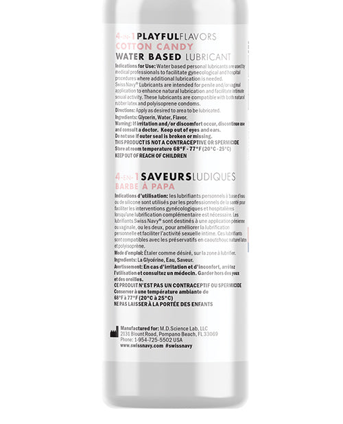 Swiss Navy 4 In 1 Playful Flavors Cotton Candy - 4 Oz